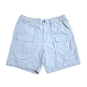 Croft Barrow Cargo Shorts Men's 36 Khaki Tan Utility Trail Hike Side Elastic